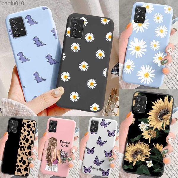 Funda de teléfono para Samsung Galaxy A32 5G Funda Margarita flor dinosaurio dibujos animados lindo silicona suave TPU Funda para Samsung A 32 4G Funda L230619