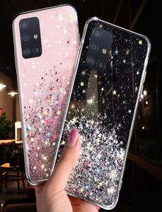 Étui du téléphone pour Samsung Galaxy S20 Ultra S10 S9 S8 Plus Note 10 Pro A51 A71 A81 A91 A10 A20 A30 A50 A70 Bling Glitter Star Case5658035