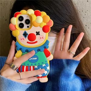 Funda para teléfono Funda para teléfono de silicona con payaso color caramelo coreano divertido y lindo Ins iPhone 11 12 13 14 Pro cubierta suave máxima a prueba de golpes Funda 231104