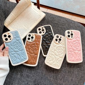 Estuche para teléfono en iphone Luxurys diseñador en celular para iPhone7/8 11 11Pro 12 13 14 Stereo Camellia Case para iphone14