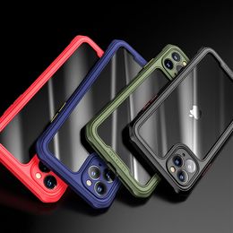 Telefoonhoes Zachte TPU Shockproof Bumper Clear Hard PC Mobiele Telefoon Achterkant voor iPhone SE 2020 11 PRO MAX