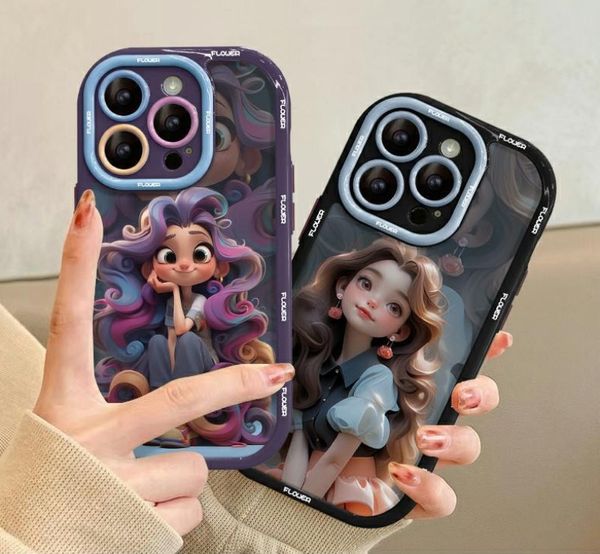 Coque de téléphone adaptée au 14promax 15 13, jolie coque de Protection avancée princesse de dessin animé 12