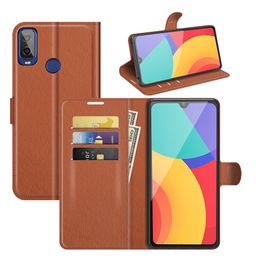 Telefoonhoesjes voor Alcatel 1B 2022 1S 1L 3L 2021 Universal met Vodafone Smart P12 V12 Lychee Wallet Leather Case met kaartsleuven