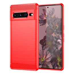 Telefoon Gevallen Voor Google Pixel 9 8 8A 7A 7 6 6A 5 5A 4 4A XL 5G Robuuste Carbon Geweven Draadtrekken Case TPU Cover