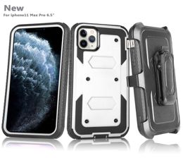 Étuis de téléphone pour iPhone 12 Pro Max SE avec étui résistant aux chocs, clip de ceinture, béquille Defender, protection d'écran intégrée Co2525350