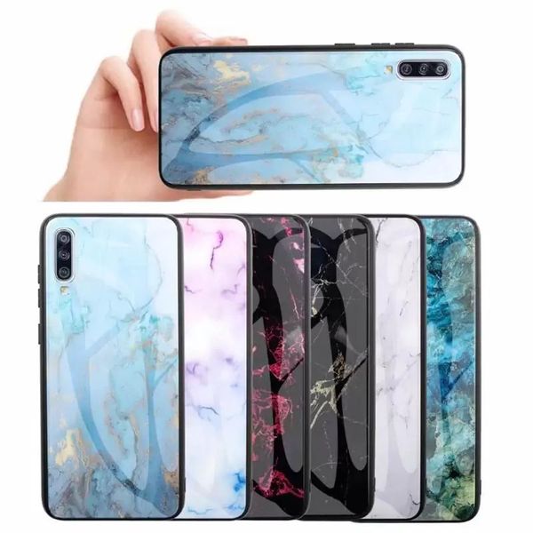 Fundas de teléfono para iPhone 13 12 11 pro promax X XS Max 7 8 Plus samsung S10 S20 NOTA10 Vidrio de mármol de cielo estrellado