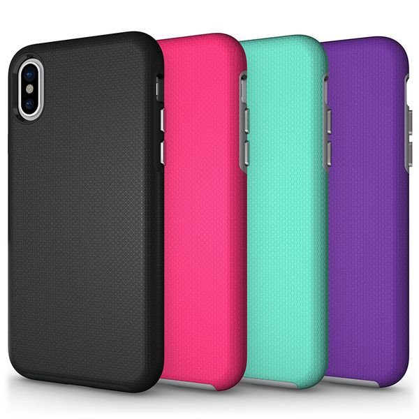 Étuis de téléphone pour iPhone 13 12 mini XR x xs 11 Pro Max 7 8 plus Étui Anti-dérapant Armure Dur Robuste TPU Couverture Arrière Samsung Galaxy S8 s8plus Note8