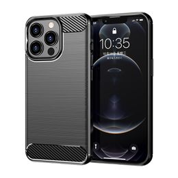 Telefoon Gevallen Voor Iphone 15 14 13 12 11 Mini Plus Max X XR XS 8 7 Carbon Geweven draadtrekken Case Stand Cover