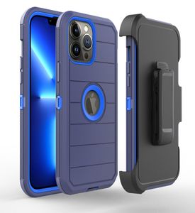 Estuches para teléfonos para iPhone 14 13 12 11 PLUS X XR XS 8 7 6 con nuevo Defender Holster Clip para cinturón Kickstand Protector resistente Builtin8772041