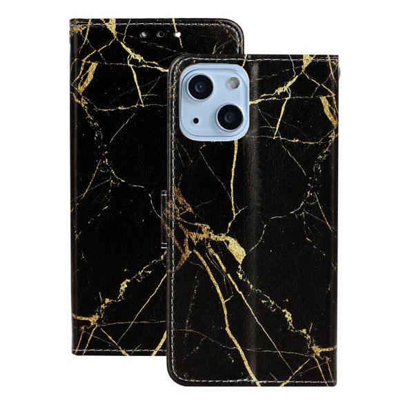 Fundas de teléfono para Iphone 15 14 13 12 Xr Xs X Mini Pro Max 8 7 Plus Patrones de mármol brillantes Cartera Funda de cuero PU