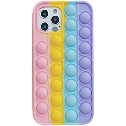 Telefoonhaken voor iPhone XR Bubble Case 12 11 Pro Max Mini 7 8 XS SE Cover Reliver Stress Fidget Speelgoed Push Antistress