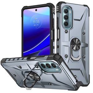 Telefoon Gevallen voor Motorola Moto G Play 2023 Stylus 5G Pure Power Robuuste Kickstand Magneet Auto Mount Anti-shock Shell met Metalen Ring Stand
