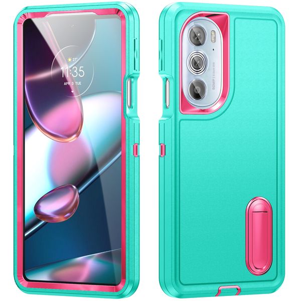 Estuches para teléfonos para Motorola Moto G Play 2023 Power 5G Stylus 3 en 1 Hybrid Tough Defender Kickstand Cover con soporte de metal Multicolor Shell a prueba de golpes Mint