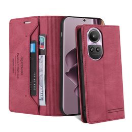 Capas de telefone para OPPO C53 C51 A58 A78 A18 A38 Realme 11 Reno 10 4G 5G Carteira de moda de luxo Retro PU Couro TPU Case