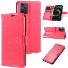Telefoonhoesjes voor Oppo Reno 7 K10 K9 A57 A76 A96 A36 A16K A16E Pro 5G REALME Wallet Leather met kaartsleuven Crazy Horse Case Stand