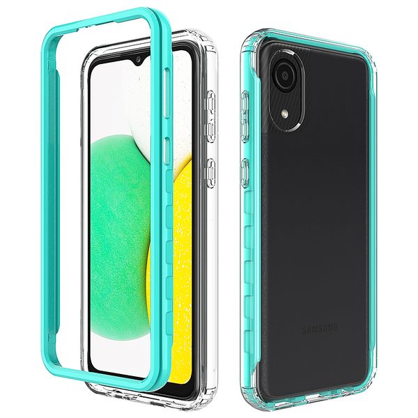 Coques de téléphone pour Samsung A32 A52 A72 A13 A53 A33 A73 A03 A23 A20 A50 S10 PLUS NOTE 10 LITE avec PC coloré clair TPU 2 couches anti-rayures fonction protection contre les chutes