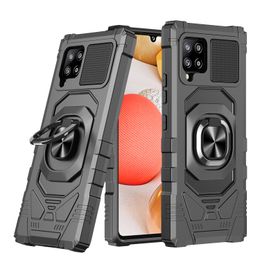 Telefoonhoesjes voor Samsung S21 Fe A22 A32 A82 A10S S22 plus Ultra A13 A33 A53 A73 A23 A23 Schokbestendige hoes met roterende ring Holster riemclip