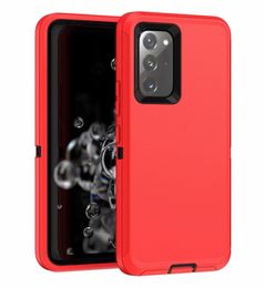 Telefoonhoesjes voor Samsung S7 S8 S9 S10 S20 A50 A20 Opmerking 8 9 10 20 Defender met holster riem clip drop-proof bescherming met gele plastic doosverpakking