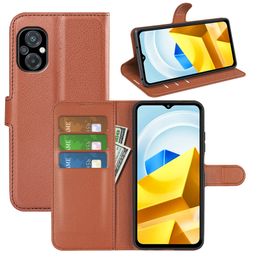 Telefoonhoesjes voor Xiaomi 12 POCO F4 M5 M4 CIVI REDMI 10C 10A Note 11e Pro Lychee Litchi Funda Leather Wallet Case