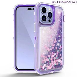 Quicksand Phone Cases para Iphone 14 PLUS PRO MAX con Bling Liquid Glitter Floating Defender Water Flowing Cover