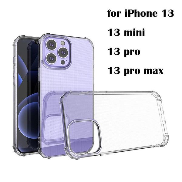 Fundas para teléfono Funda suave transparente para iPhone 13 Mini Pro MAX 6 7 8 Plus X XR XS 11 12 Funda transparente de TPU de 1,5 mm de espesor