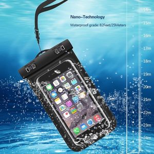 Estuches para teléfonos Universal para iphone 7 6 6s plus samsung S9 S7 Estuche impermeable Bolsa celular A prueba de agua Seco inteligente hasta 5.8 pulgadas en diagonal