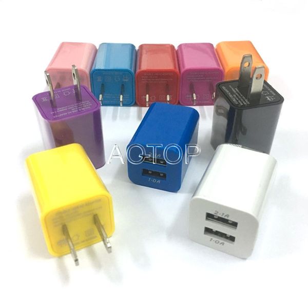 Cargadores de teléfono 2.1A 1A Puertos USB duales EE. UU. UE Ac Adaptador de enchufe de cargador de pared para el hogar para iPhone 15 Samsung S23 Ultra S6 S7 Edge Teléfonos inteligentes