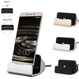 Telefoon Opladen Dock Station USB-gegevenskabel voor Huawei Xiaomi LG Samsung Micro-USB / Type-C Desktop Docking Charger