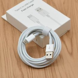 Telefoonlaadtype C kabel 1 m Hoge snelheid USB Micro USB-C-kabelgegevens Synchronisatie Laderkabel Wit 3ft 2.1a