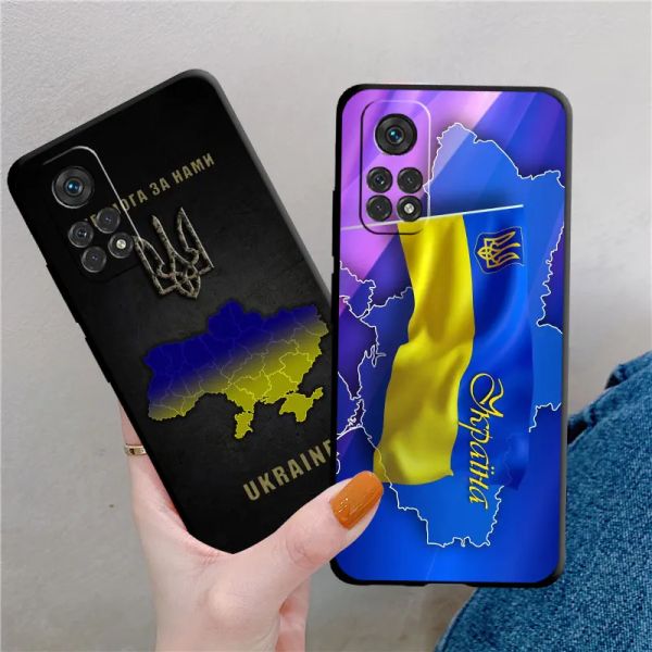 Étui à couverture téléphonique pour Xiaomi Mi 12 11 12s 11x 10 11T 10T 9T Pro 10s 11 Ultra Note 10 Lite Soft Coque Ukraine Flag Badge Pattern