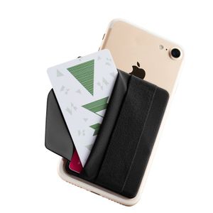 Porte-cartes de crédit pour téléphone avec rabat Secure Stick-On Wallet Étui pour carte d'identité adhésif pour iPhone Pouch B-Flap