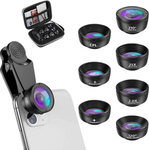 Telefoon Vis Eye Lenzen Telefoon Lenskit voor iPhone 14 13 12 11 XS X Pro Samsung en andere Andriod -smartphone, Universal Clip op Wide Angle Macro Fisheye -cameralenzen