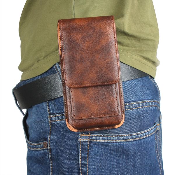 Étui de téléphone en cuir avec Clip de ceinture vertical, pochette de 4.7 à 6.3 pouces, sac de taille avec fentes pour cartes, pour IPhone 15 14 Samsung S23
