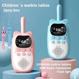 Teléfono para teléfonos para niños 230928 Talkie 2pcs Juguetes para niñas Niños de 1000 mAh 3 km Radio Electronic Walkie Gadgets Regalos de cumpleaños de Navidad para uokw