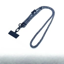 Teléfono Lanyard ajustable 8 mm de diámetro al aire libre Case universal Crossbody Hombro Cordón de cabello Cable de cuello colgado de muñeca anti-perdida correas