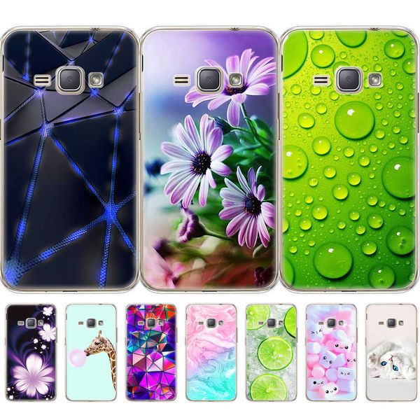 Funda de TPU suave para Samsung Galaxy J1 2016 J120 J120F SM-J120F contraportada 360 impresión protectora completa Coque transparente