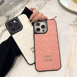 Teléfono Cajas celulares rosadas para hombre para mujer Diseñador Iphone Cubierta Unisex Moda Marca Casual Moda Funda de teléfono de cuero de alta calidad