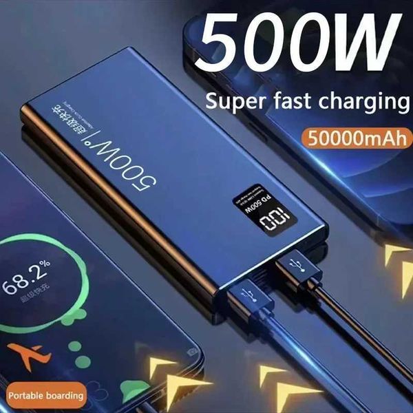 Teléfono Power Cell Bank 50000mAh 500W Puerto dual Súper rápido Cargador de batería de carga externa para iPhone Huawei Samsung 2445