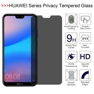 Protecteur d'écran de confidentialité de téléphone pour Huawei P30 P40 P20 Lite verre trempé anti-espion pour P20Pro P30pro P40Pro protecteurs de verre privés