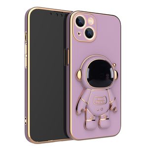 Estuches para soporte de teléfono 6D Plating Astronaut Soportes de pie ocultos para IPhone 14 13 12 pro max Soporte universal plegable para teléfono móvil Soporte para teléfono con dedo