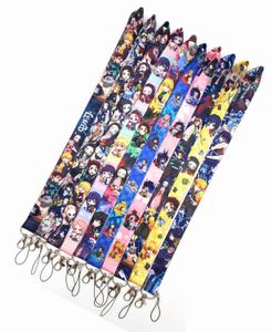 Telefoonbandjes Charms Anime Lanyard Sleutelhanger Demon Slayer Kimetsu No Yaiba Blade of Ghost Vintage Sleutelhangers Voor Vrouwen Meisje Cosplay Sieraden Cadeau