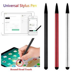 Telefoon tablet touchscreen pennen capacitief stylus potlood voor iPhone iPad samsung ronde rubberen kop tablet pennen briefpapier benodigdheden