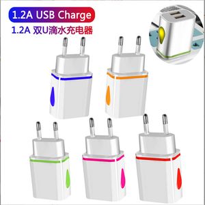 Chargeur USB universel pour téléphone, 2,1 a, 5V, LED, adaptateur de charge murale rapide, prise US/EU, pour iPhone, Samsung, HTC