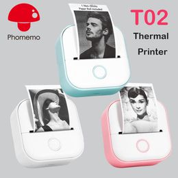 Phonemo T02 Draagbare Mini Thermische Label Foto Job Fout Mobiele Bluetooth Verbinding Printer 203DPI