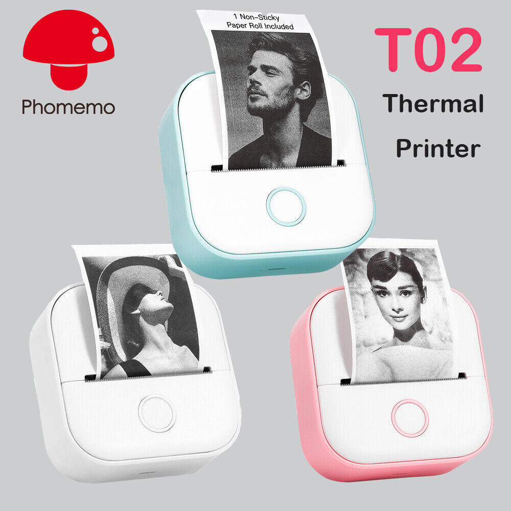 Phonemo T02 Portable Mini Thermal Label Photo Job Mistake Mobile Bluetooth Connection Printer 203DPI