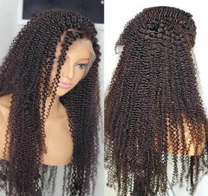 Teléfonos Automotriz Compras en línea para Black s Mongolian Afro Kinky 13x4 Frontal Wig Curly 4B 4C Lace Front Human Hair Wig Natura1586986