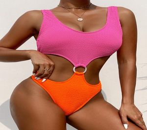 Teléfonos Automotriz Compras en línea SwimOne s Traje de baño sexy de una pieza para mujer 2022 Vendaje Sólido Traje de baño femenino Monokini brasileño Ba2547940