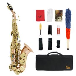 Saxophone soprano en bronze phosphoreux, petit coude, corps en laiton, avec kit d'entretien