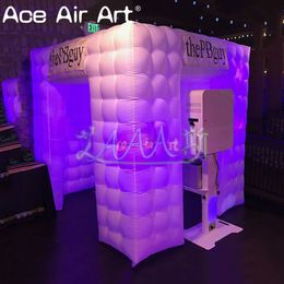 Tuinluifel opblaasbare fotocabine rekwisieten Tent met LED -verlichting Commerciële verdeler apparatuur voor fotoshoot of feest