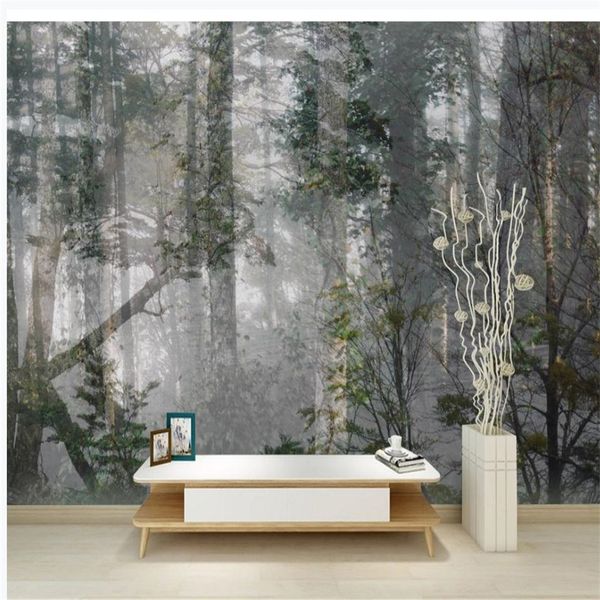 Photo Forêt Forêt Fonds d'écran Woods Naturel Fonds d'écran Salon Papier mural 3D Papier peint stéréoscopique